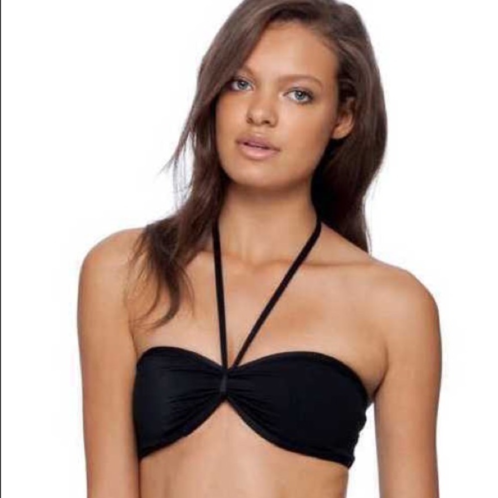 New American Apparel Black Bandeau Bikini Top (M)